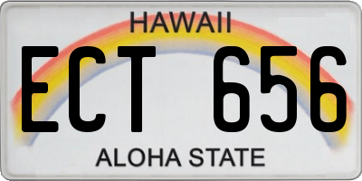 HI license plate ECT656
