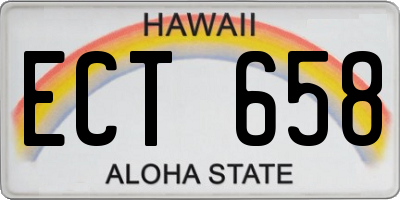 HI license plate ECT658