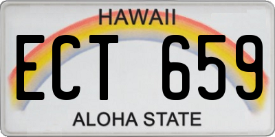 HI license plate ECT659