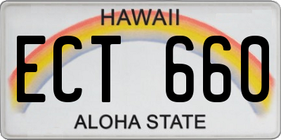 HI license plate ECT660