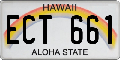 HI license plate ECT661