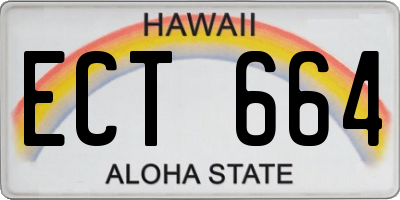 HI license plate ECT664