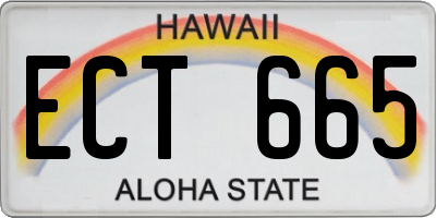 HI license plate ECT665