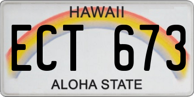 HI license plate ECT673