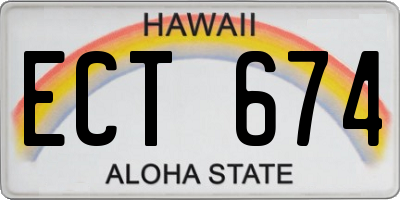 HI license plate ECT674