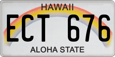 HI license plate ECT676