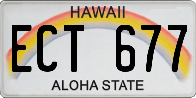 HI license plate ECT677