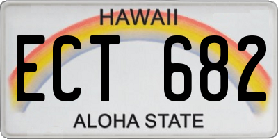 HI license plate ECT682