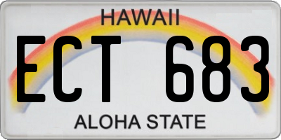 HI license plate ECT683