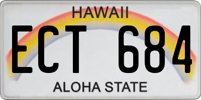 HI license plate ECT684