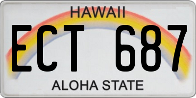 HI license plate ECT687
