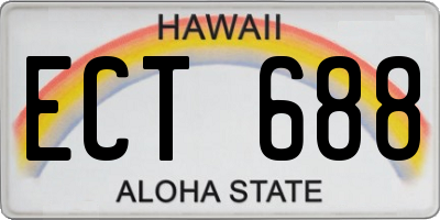 HI license plate ECT688