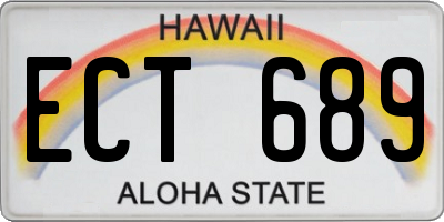 HI license plate ECT689