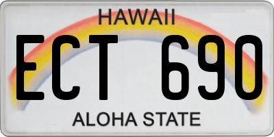 HI license plate ECT690