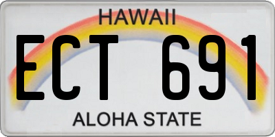 HI license plate ECT691