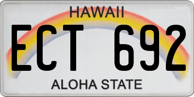 HI license plate ECT692