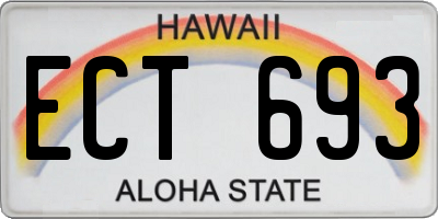 HI license plate ECT693
