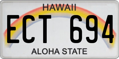 HI license plate ECT694