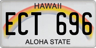 HI license plate ECT696