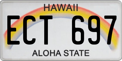 HI license plate ECT697