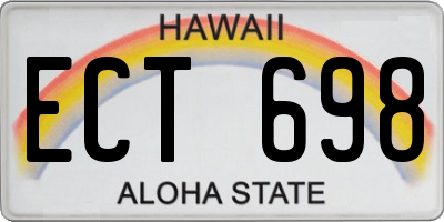 HI license plate ECT698