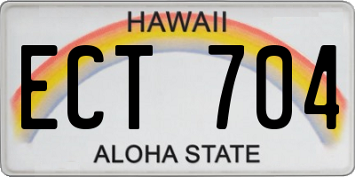 HI license plate ECT704