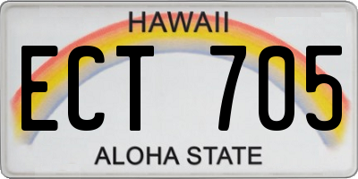 HI license plate ECT705