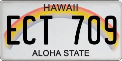 HI license plate ECT709