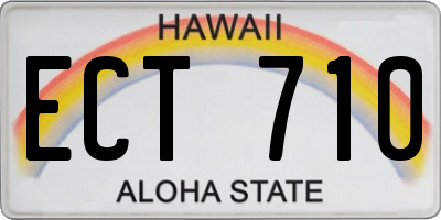 HI license plate ECT710