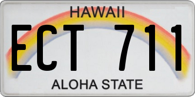 HI license plate ECT711