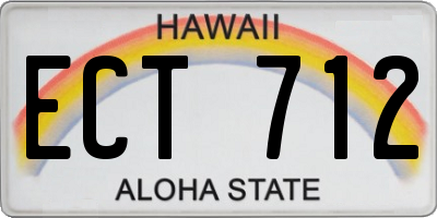 HI license plate ECT712