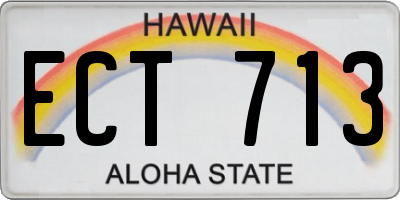 HI license plate ECT713