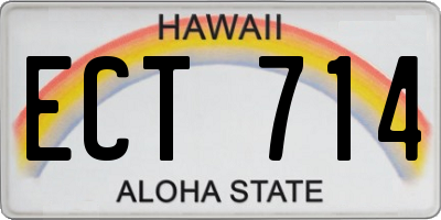 HI license plate ECT714