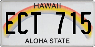HI license plate ECT715