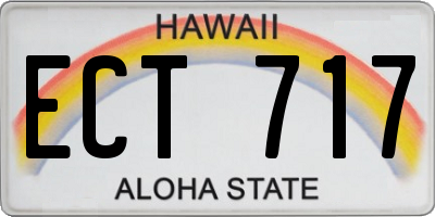 HI license plate ECT717