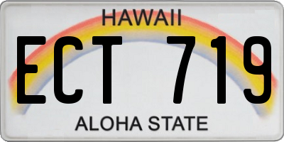HI license plate ECT719