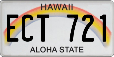 HI license plate ECT721
