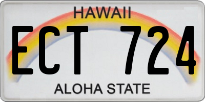 HI license plate ECT724