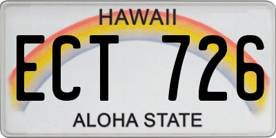 HI license plate ECT726