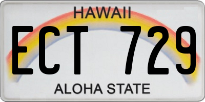 HI license plate ECT729