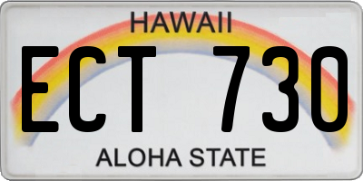 HI license plate ECT730