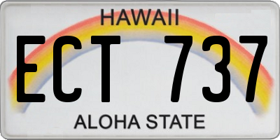 HI license plate ECT737