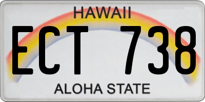 HI license plate ECT738
