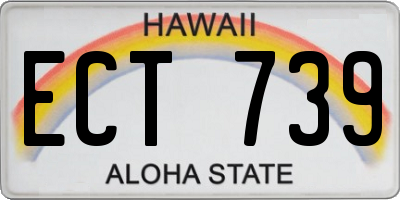 HI license plate ECT739