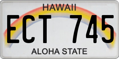 HI license plate ECT745