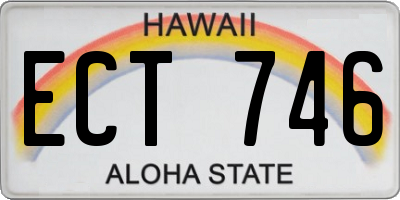 HI license plate ECT746