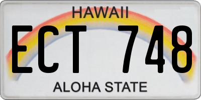 HI license plate ECT748