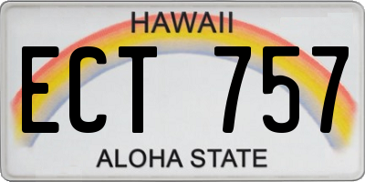 HI license plate ECT757