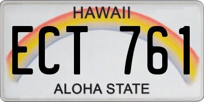 HI license plate ECT761