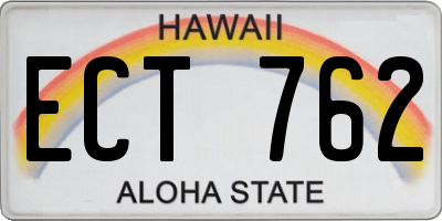 HI license plate ECT762